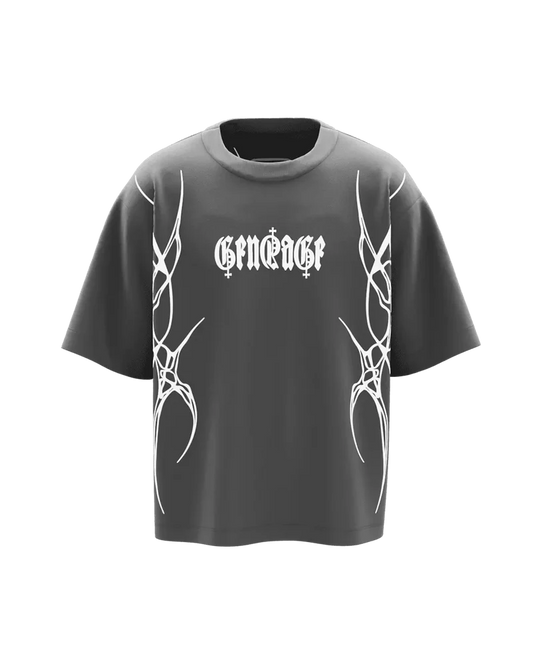 Sinutation Grey Charcoal Boxy Oversized Tshirt